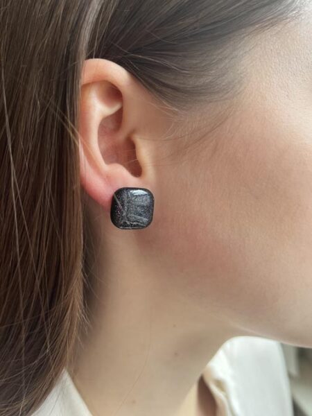 Ohrstecker ROMY schwarz Glitzer